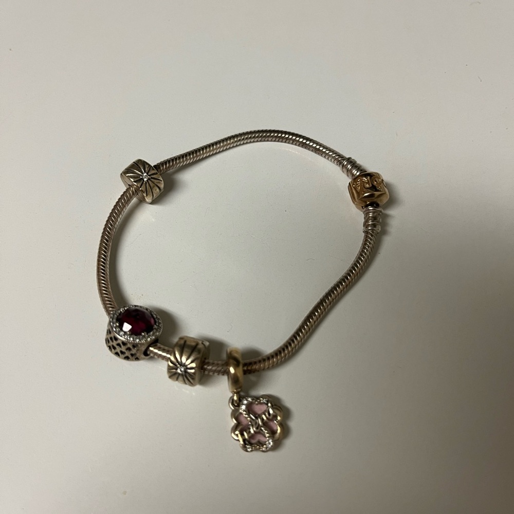 Pandora bracelet with 2 charms